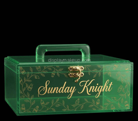 Custom acrylic essential oil skincare box with carrying handle