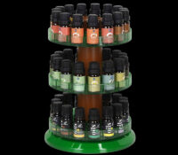 Custom acrylic 3 tiers rotating essential oil display rack DMD-3529 Custom acrylic 3 tiers rotating essential oil display rack
