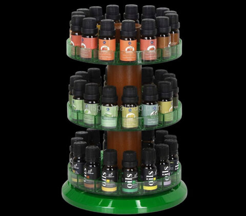 Custom acrylic 3 tiers rotating essential oil display rack