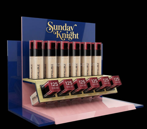 Custom acrylic trade show lipgloss display stand