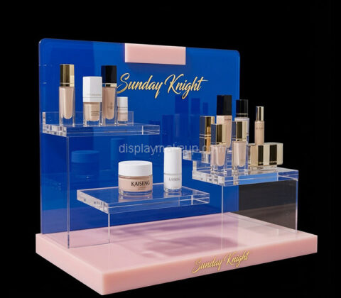 Custom acrylic trade show skincare makeup display stand