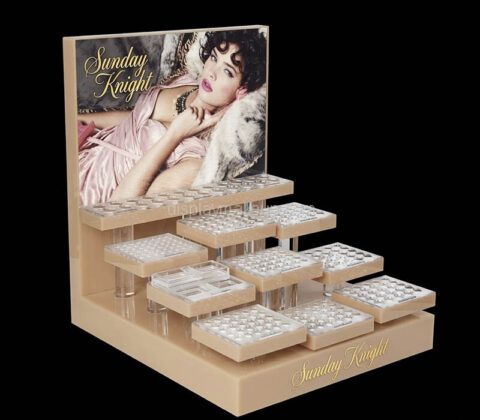 Custom acrylic retail shop skincare beauty display stand