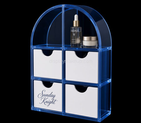 Custom top arched acrylic skincare drawer organizer