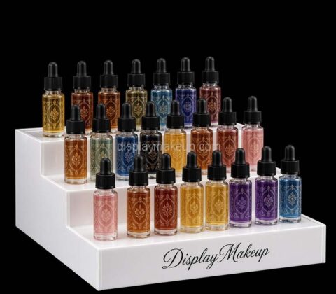 Custom acrylic 3 tiers essential oil bottles display riser stand