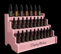 Custom acrylic 3 tiers essential oil bottles display stand DMD-3550 Custom acrylic 3 tiers essential oil bottles display stand