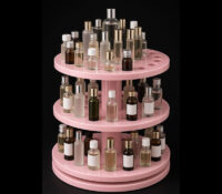 Custom acrylic 3 layers rotating essential oil display stand rack DMD-3556 Custom acrylic 3 layers rotating essential oil display stand rack