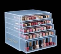 Custom acrylic 5 tiers lipstick nail varnish drawer organizer box DMO-1409 Custom acrylic 5 tiers lipstick nail varnish drawer organizer box