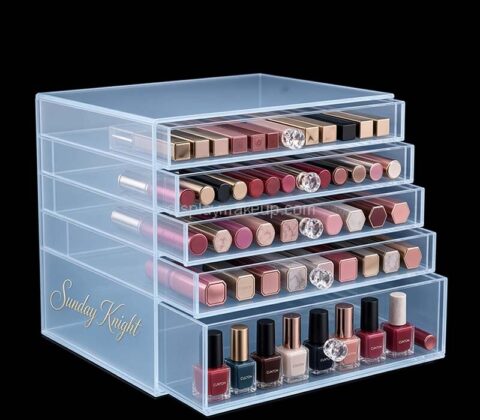 Custom acrylic 5 tiers lipstick nail varnish drawer organizer box