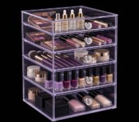 Custom acrylic skincare makeup 5 drawer box DMO-1410 Custom acrylic skincare makeup 5 drawer box